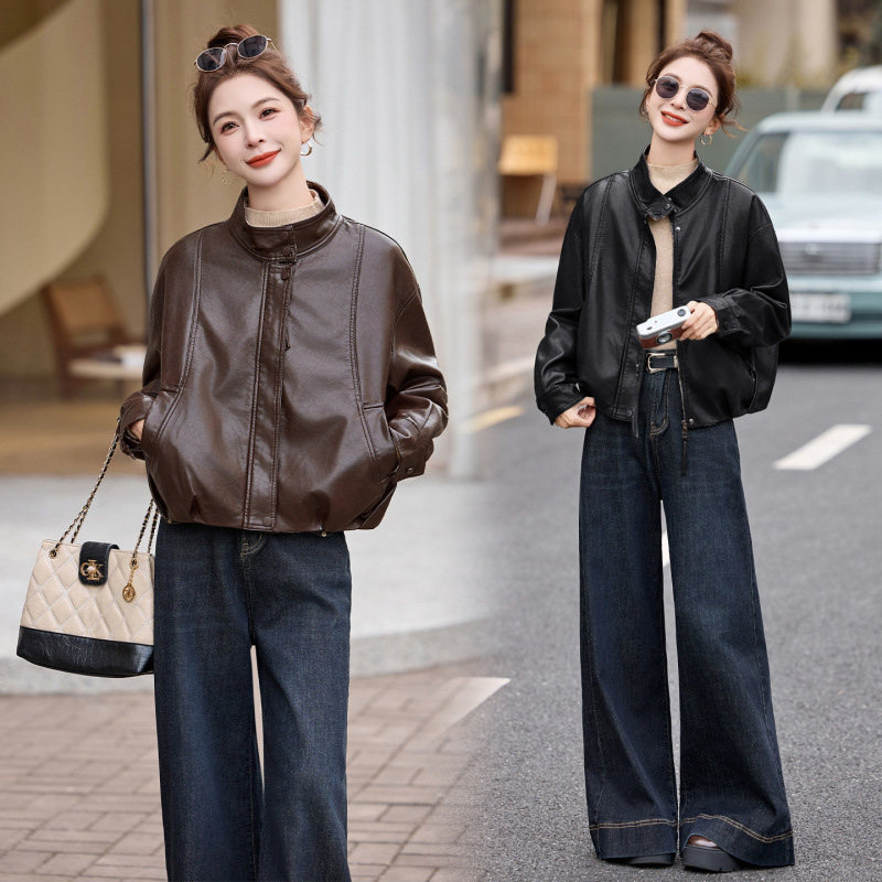 Haining Full Leather Jacket for Women 2026 New Popular Short Style Thickened High-End Feel Small Size Sheepskin Jacket