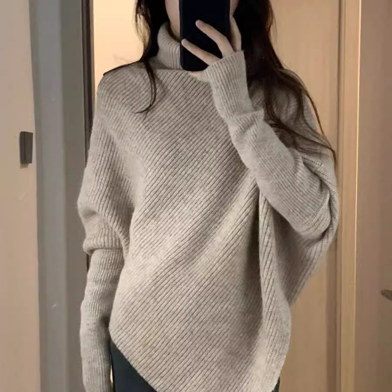 Fleece-Lined Thick Sweater for Women, Winter 2024 New High-Neck Base Shirt, Autumn and Winter Warm Stylish Top