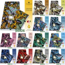 新款棉质非洲Ankara grand super wax蜡染布外贸金砂服装布料批发