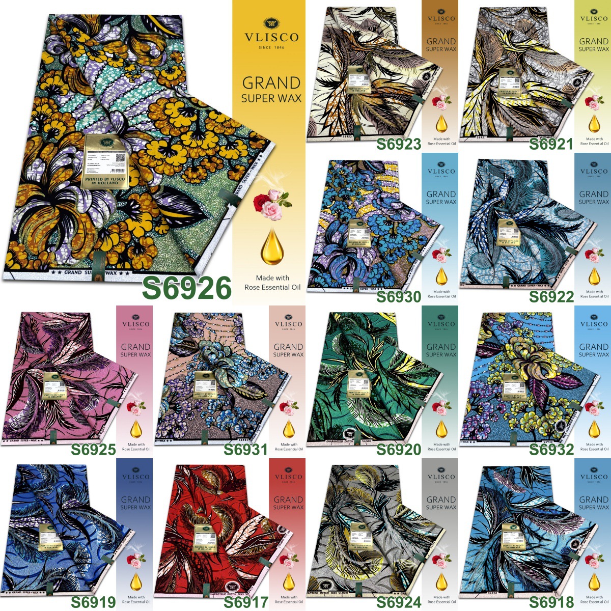 新款棉质非洲Ankara grand super wax蜡染布外贸金砂服装布料批发