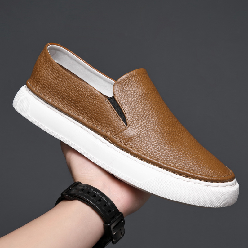 Slip-On Lazy White Shoes Soft Sole Soft Surface Men's Sports Shoes First Layer Cowhide Men's Casual Shoes Sneakers Dropshipping Slip-On Lazy White Shoes Soft Sole Soft Surface Men's Sports Shoes First Layer Cowhide Men's Casual Shoes Sneakers Dropshipping