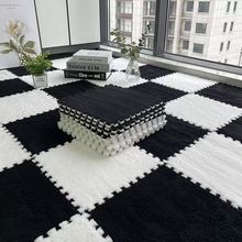毛绒地毯卧室客拼接地垫榻榻米床边毯阳台飘窗垫家用毛绒拼贴垫子