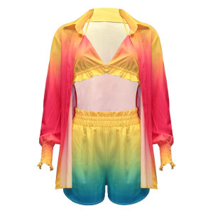 product - wholesale Printed Sexy Beachwear Swimsuit Three-Piece Suit Women - 11