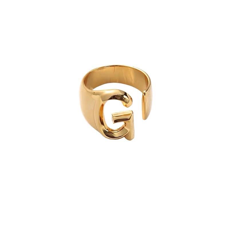 Fashion Letter Copper Plating Open Ring 1 Piece