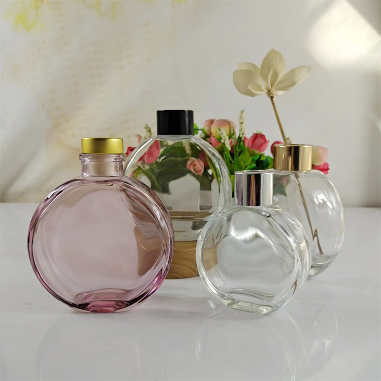 厂家直销加厚扁圆玻璃香薰瓶150ml精油扩香瓶车载香氛玻璃瓶批发