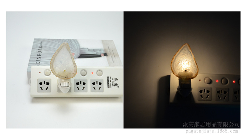 Transfronteriza nueva ágata rebanada de cristal noche Luz Hotel dormitorio noche luz regalo creativo lámpara de gas