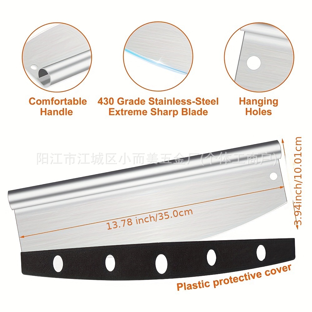 Fabricantes transfronterizos suministran cuchillo de pizza de acero inoxidable cuchillo de pizza de media luna cuchillo de pastel cortador herramientas de horneado