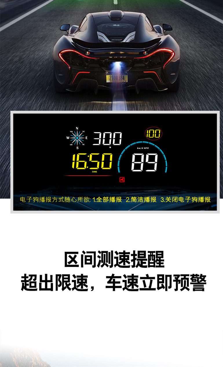 L5U new universal obd car hud head-up display GPS speed measurement electronic dog black technology speed suspension