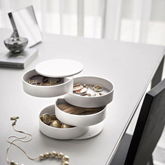 Rotating jewelry box, hand accessory earring stud earring necklace accessory stand, dustproof desktop storage box, velvet jewelry storage box