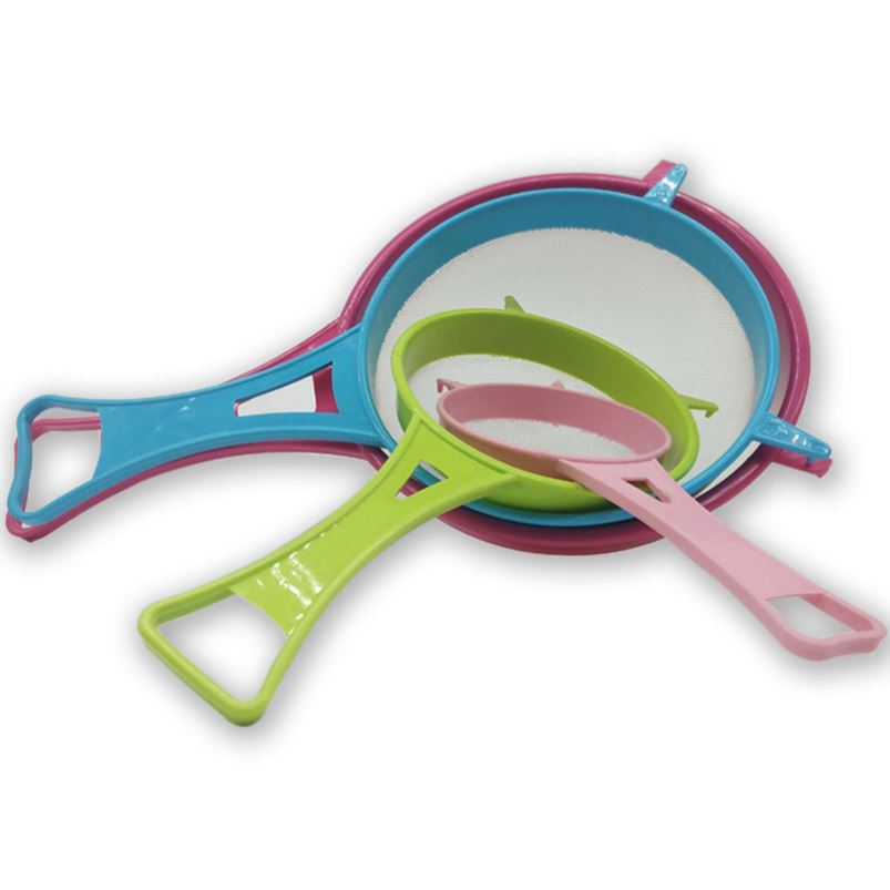 New 4Pcs Plastic Fine Mesh Filter Colander Soy Milk Sieve Fl