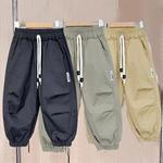 松紧束腰男童裤子夏季新款宝宝儿童休闲百搭裤子薄款中大童长裤子