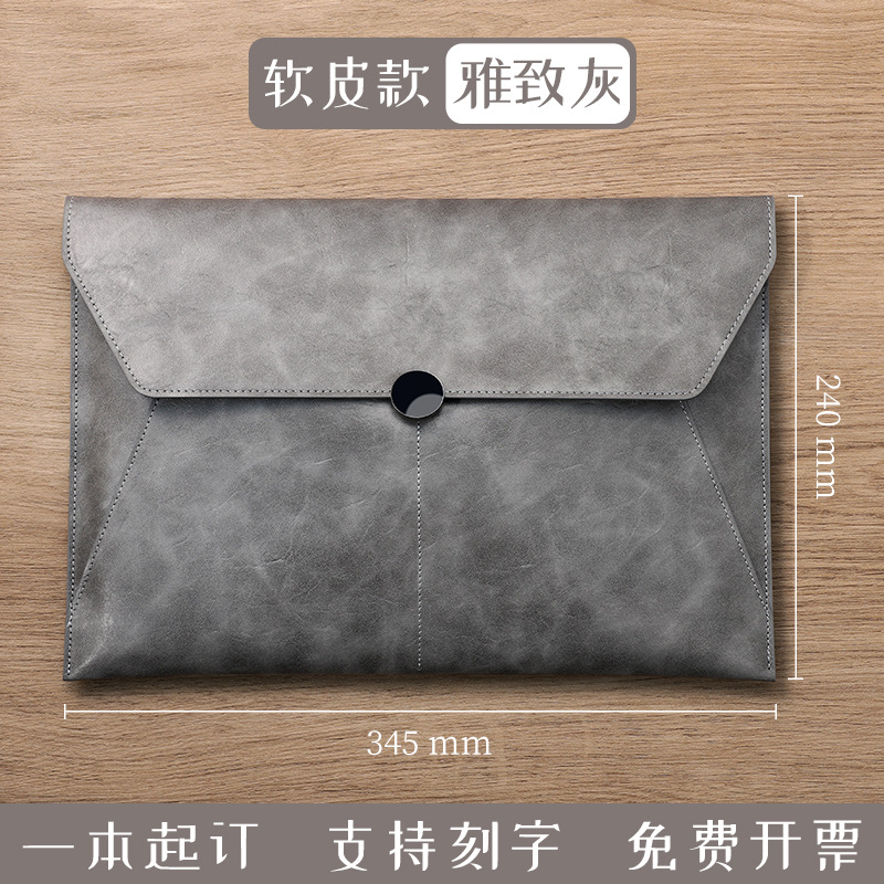 Bolsas de archivos transfronterizas a4 bolsas de archivos portátiles de cuero de negocios bolsas de archivos de contrato bolsas de archivo se pueden imprimir logotipos fijos