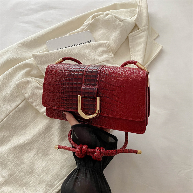 Pop Stone Pattern Casual 2024 color retro nuevo estilo de moda extranjero hombro bajo la axila bolsa pequeña para mujeres