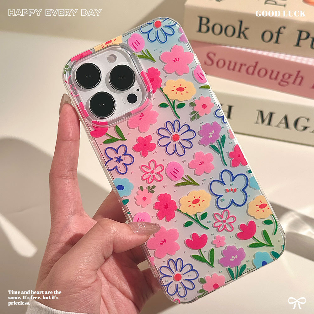 Aplicable a Apple 16promax nicho funda para teléfono móvil todo incluido iphone15 verano IMD funda protectora de flores de pantalla completa