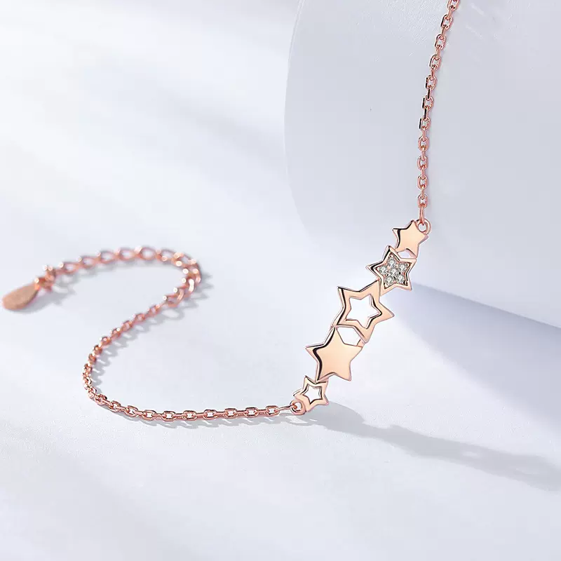 摩天轮星星手饰女生玫瑰彩金纯银小众手饰高级感圣诞生日礼物手链