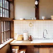 蕉下|工|日式小白砖全瓷格子砖北欧卫生间瓷砖厨房墙砖厕所开槽砖