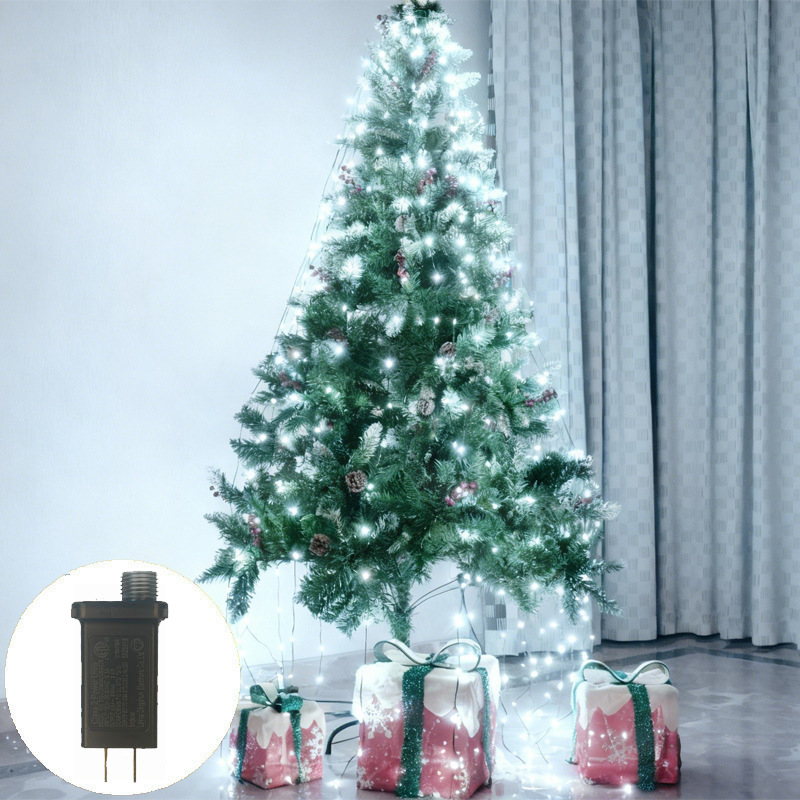 Transfronterizo nuevo anillo de línea de cuero verde oscuro árbol de Navidad iluminación de techo colgante árbol decoración de color iluminación parpadeante LED string