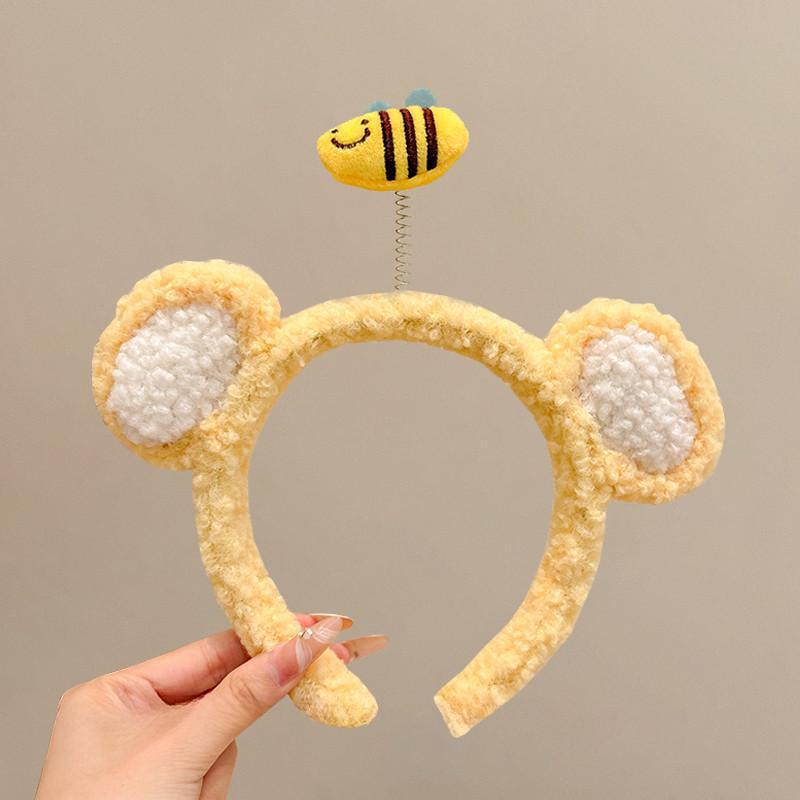 Lavarse la cara cinturón de cabello lindos de peluche para la mujer lavado y máscara especial de agujeros de cabello cinturón de cabello brazalete