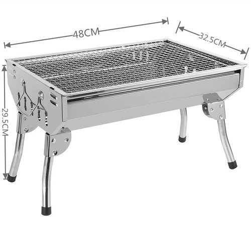 Small Stainless Steel BBQ Grill, Home Charcoal Portable BBQ Rack, Outdoor Grilling Equipment, Charcoal BBQ Grill