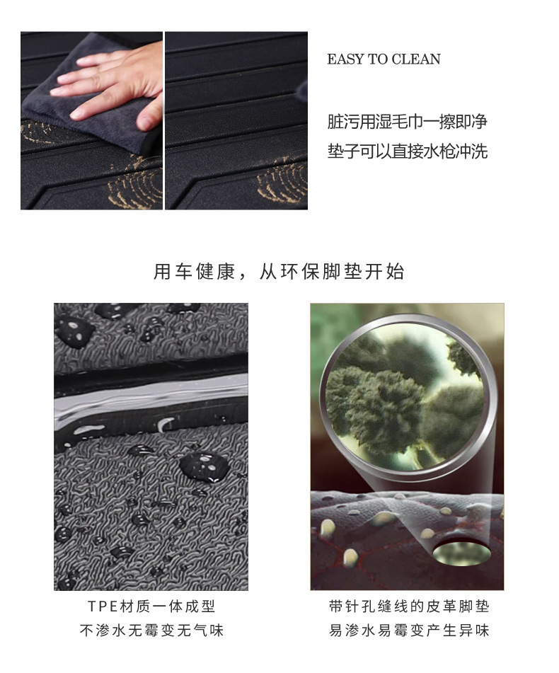 Tpe Car Floor Mats Waterproof Special Driver and Passenger Floor Mats Individual Rear Floor Mats Third Row Single Piece Mat