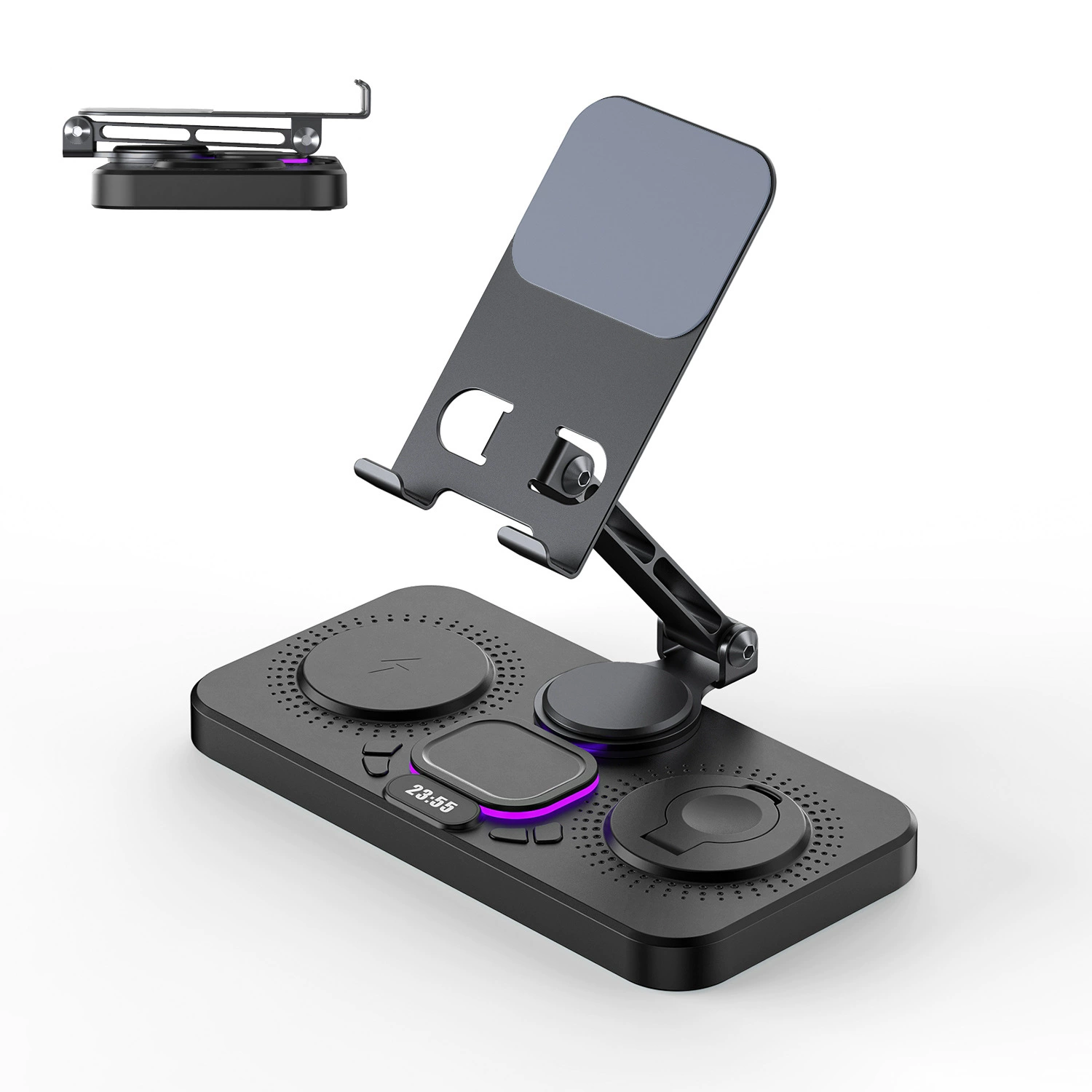 Новая подставка для планшета, многофункциональное беспроводное зарядное устройство, с магнитным креплением, подходит для зарядки мобильных телефонов, часов и наушников Apple.