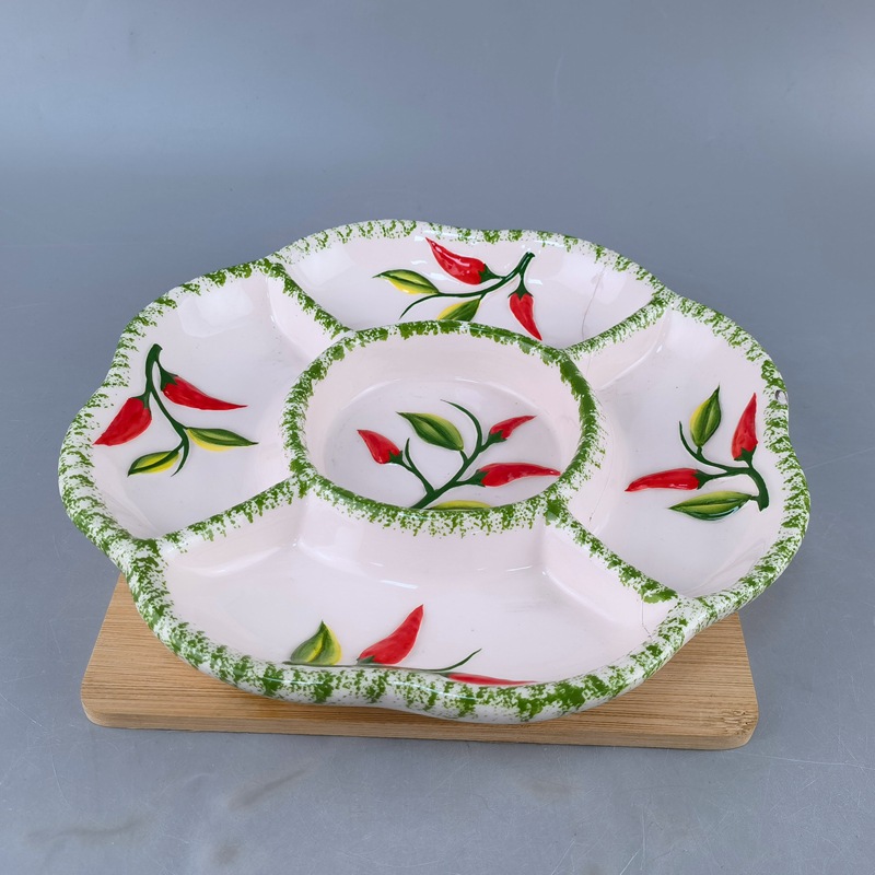 Nórdico en línea un plato de desayuno de cerámica de un solo alimento, plato de comedor cuantitativo de reducción de grasa, conjunto de plato de comedor para niños domésticos