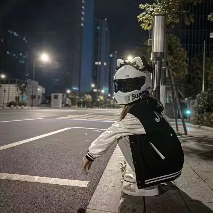 Auto Parts and Accessories — Motuoche Helmet Detachable - white-ears-black-silk-lolita-headband-tail