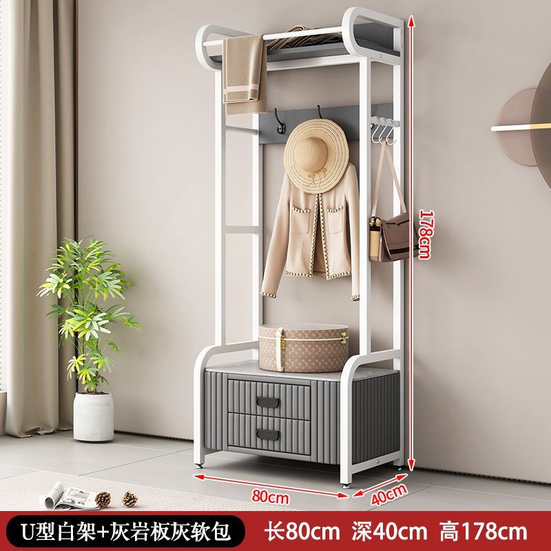 Dormitorio vertical percha de ropa bolsa suave percha de ropa casera de cuero real percha de ropa de piso percha de ropa gabinete de almacenamiento multifuncional image 8