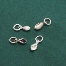 S925纯银玉兰花小吊坠复古国风配件DIY手工串珠小挂件纯银配饰