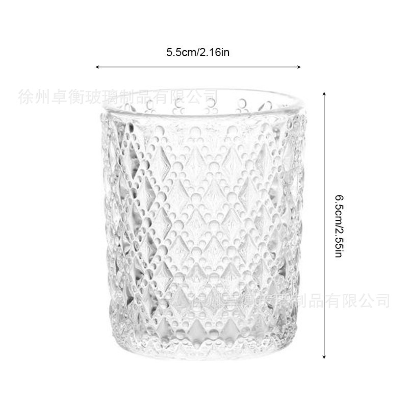 国境を越えた卸売りセット5565縦縞ろうそくカップひし形の丸い点ヨーロッパ式レリーフ太陽模様ろうそく台カップ|undefined