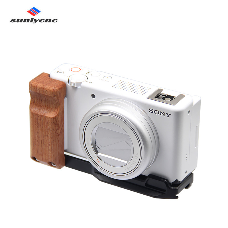Adecuado para Sony ZV1II Cámara Placa de liberación rápida ZV-1F M2 ZV1L Disparo vertical mango madera accesorios fotografía