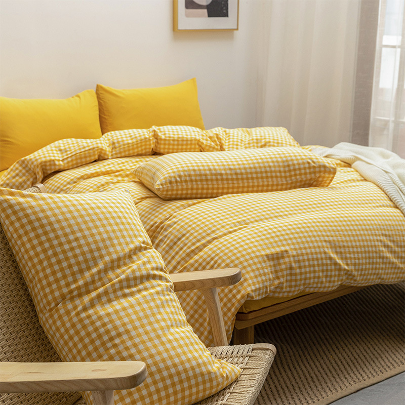 Set lenzuola e copripiumino 3 pezzi in cotone puro semplice_voghion.com