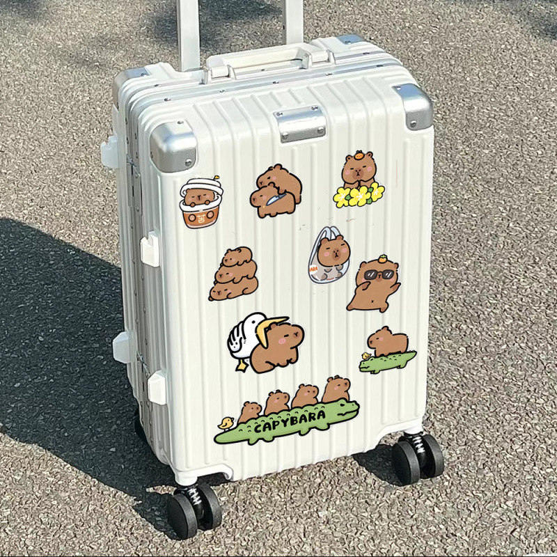 Kapibala スーツケースステッカー 防水性と接着剤不使用の高級スーツケースノートブック変身特別な装飾ステッカー|undefined