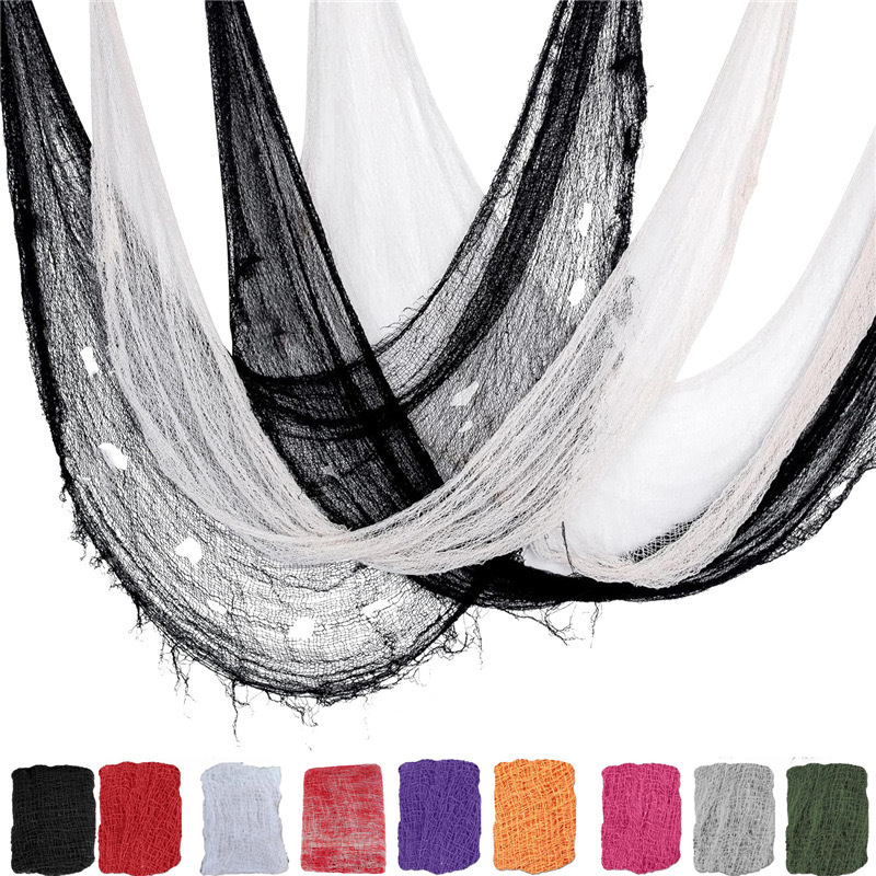 Halloween Ghost Festival Bar Haunted House Atmosphere Decoration Gauze Black Gauze Torn Cloth Secret Room Horror Gauze Arrangement