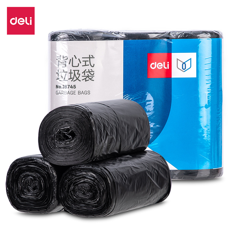 Bolsa de basura doméstica portátil de oficina plástico grueso artículos de cocina chaleco de baño bolsa de plástico grande