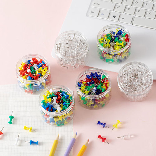 Supply of colored I-shaped nails for kindergarten painting cork board thumbtacks fixed pins and transparent I-shaped nails