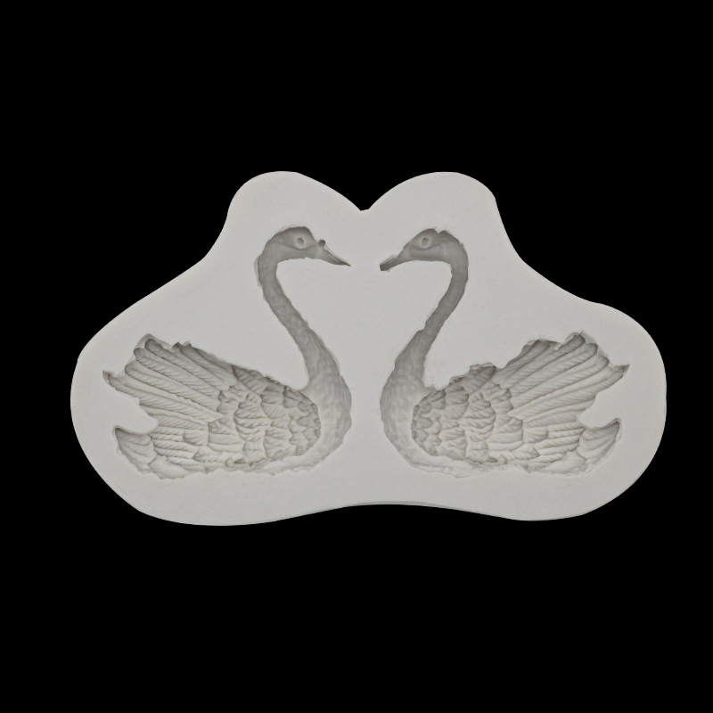 2-pieza Cisne silicona molde pastel postre Mesa decoración fondant accesorios de chocolate DIY epoxi Mesa decoración molde
