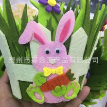 源头厂家供应复活节系列无纺布装饰手提篮子鸡蛋糖果喜蛋收纳礼盒