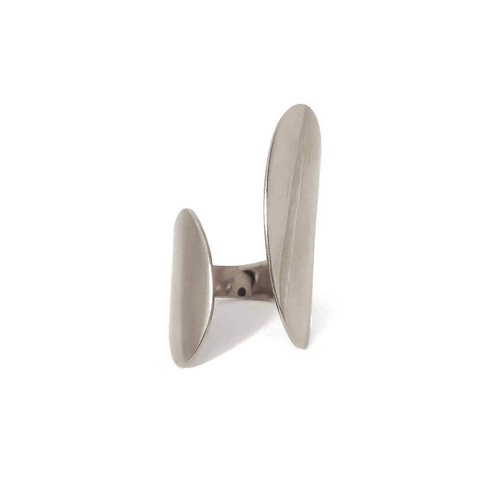 Europeo y americano ins transfronterizo irregular geométrico anillo abierto chapado 14K oro real de acero de titanio no se desvanece anillo de borde ancho hembra