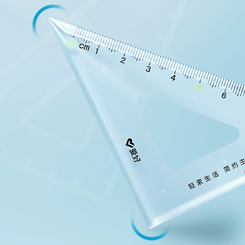 爱好 Transparent stationery for students, set, universal ruler, 4 piece set