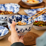 Япония Импортирован Чибонгьюань Оригинальный дизайн керамический рисовый танец кошка кошка вишнево цветут глазурь эллиптическая чаша лапша миска