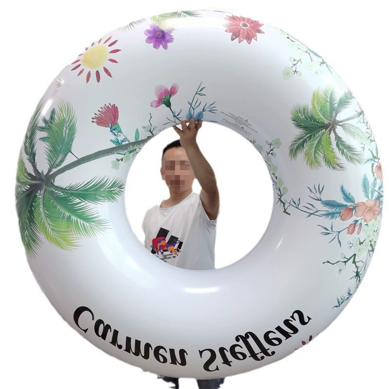 Производитель изготовленный на заказ ПВХ плавательный круг утолщенный оливковый надувной подмышечный круг вишневый черно-белый плавающий круг кокосовой пальмы