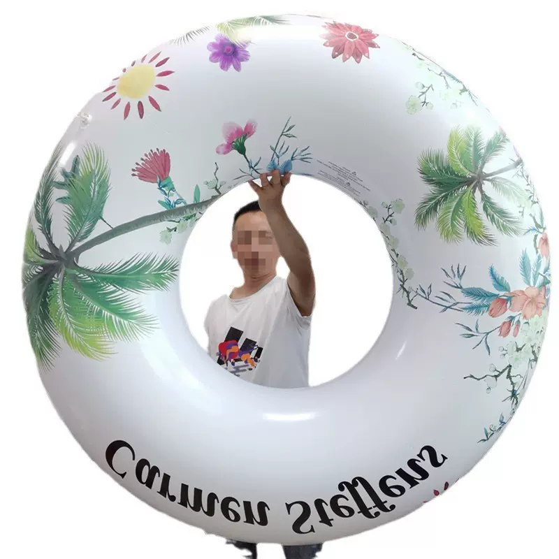 厂家定制生产pvc游泳圈加厚橄榄充气腋下圈樱桃黑白浮圈椰树泳圈