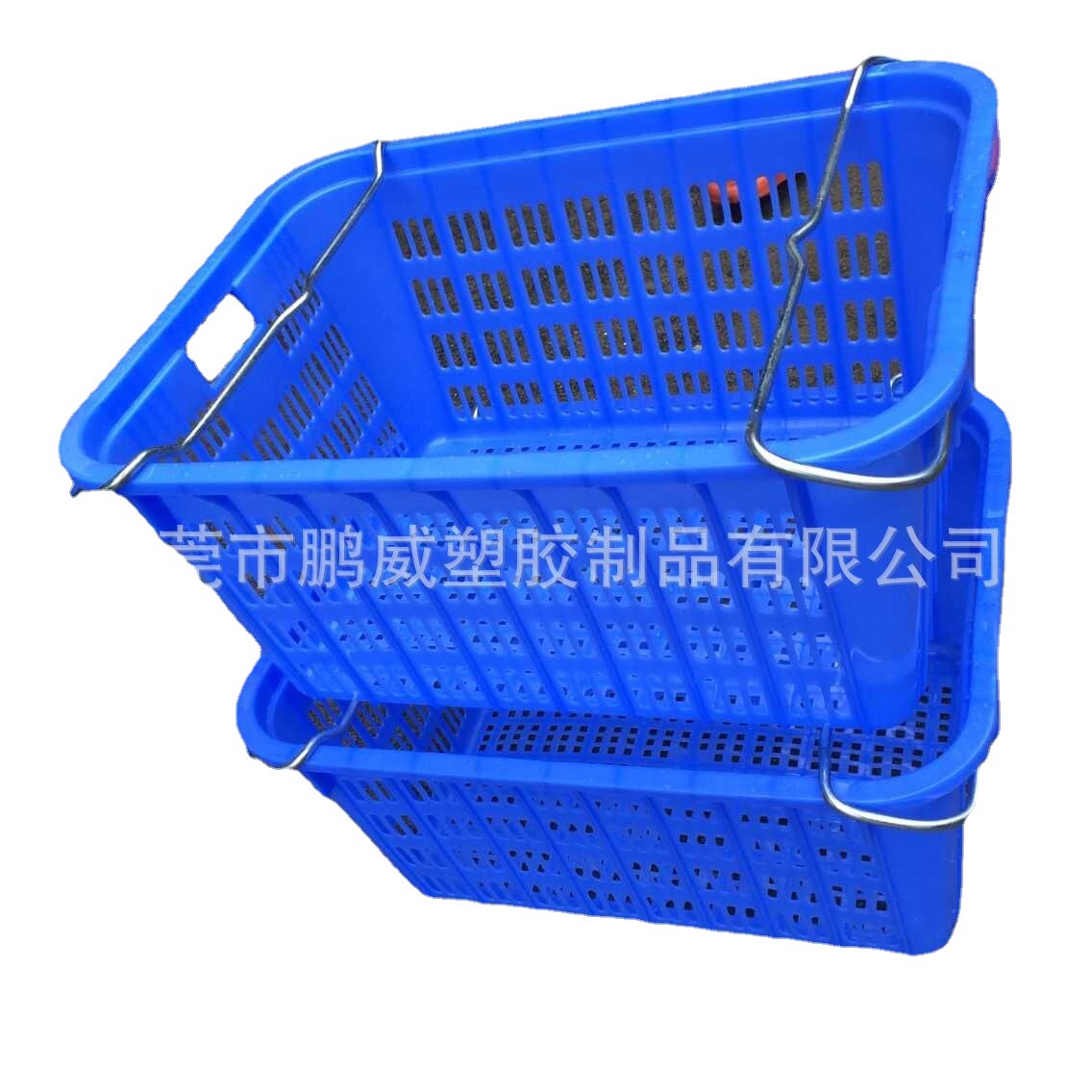 供应河南郑州蔬菜配送用框 南阳带铁耳可套叠箩框 红色白色黄色