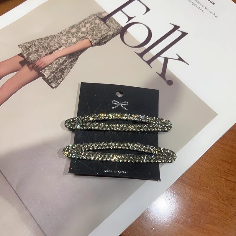 Horquilla con diamantes de imitación para mujer, modelo nuevo 2025, elegante pinza de pelo de alta gama para flequillo frontal y lateral, accesorio para el cabello.