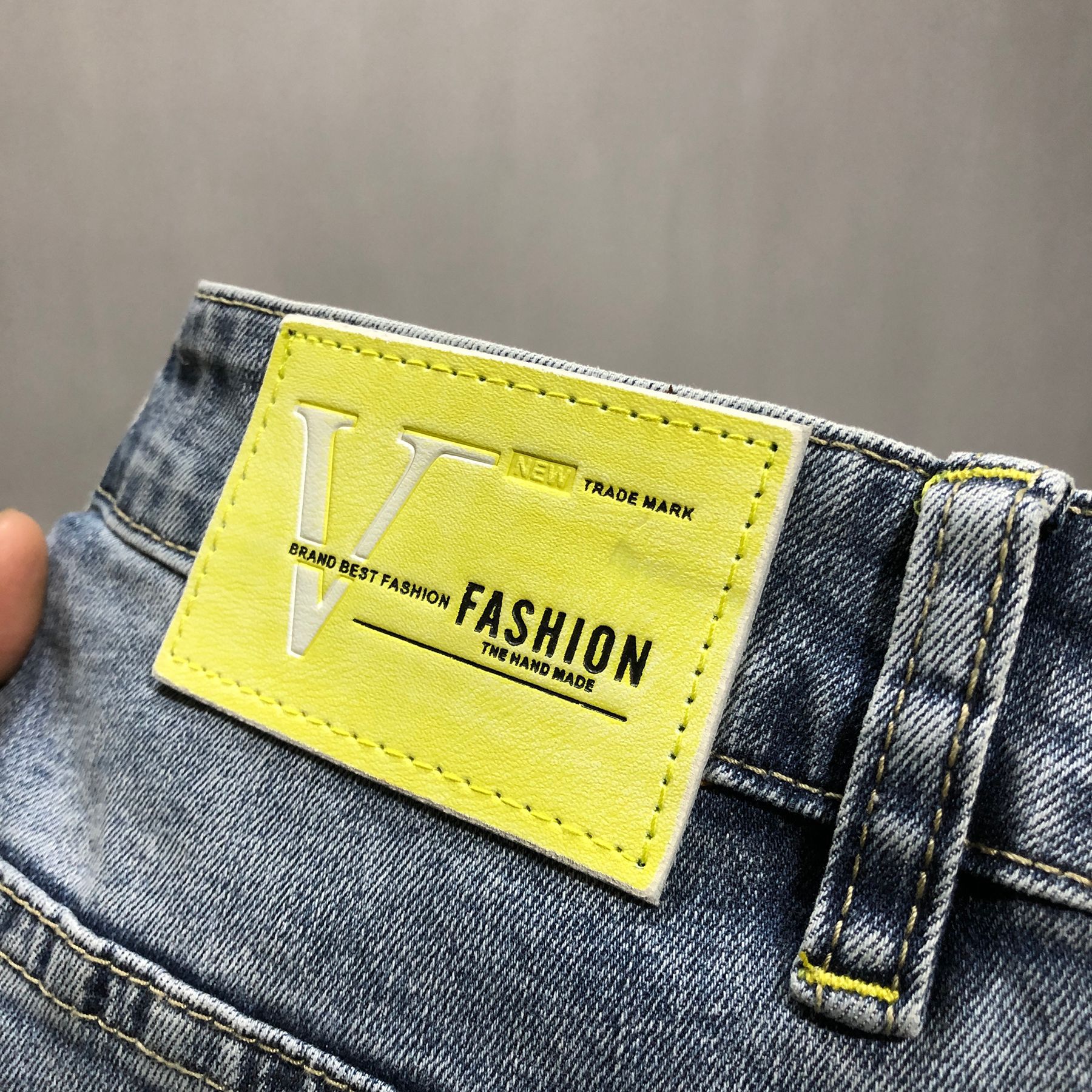 Men's Slim Fit Jeans Elasticated Washed Denim Trousers For Men_voghion.com
