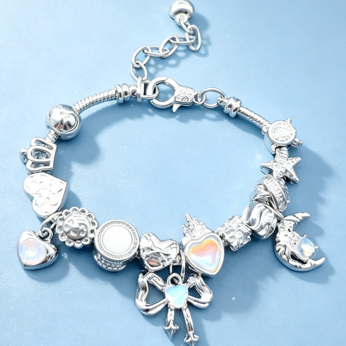 Panjia brazalete arco de diamante brazalete DIY amor pentagonal nota desmontable joyería de moda industrial pesada image 7