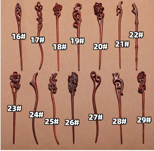 Zitan wood hairpin in ancient style, carved Chinese hairpin, sandalwood hairpin holder, Hanfu accessory, ancient hair ornament