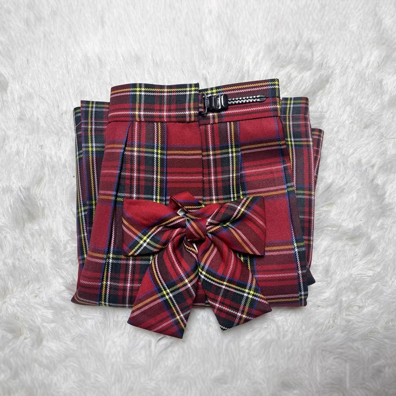 Genuine red student pleated skirt for elementary school students
