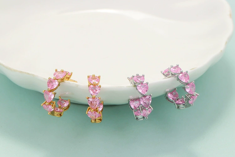 Модные серьги, фуксия из zirconium, микромуаровка